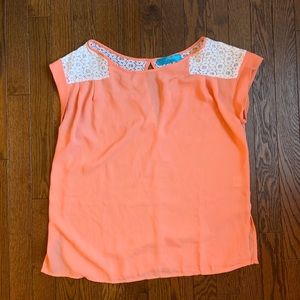 Orange lace top